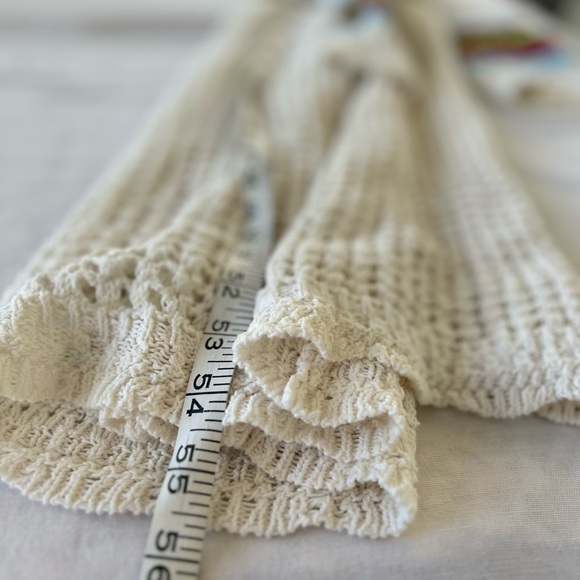 Scoop Womens Open Knit Crochet Knit Striped Boho Hooded Cardigan Kimono Sz XS - Picture 11 of 11